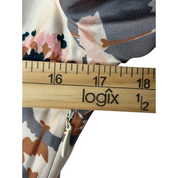 J Crew Collection Thistle Floral Dress Size 6 Silk Multicolor Long Sleeve V-Neck - Picture 10 of 12